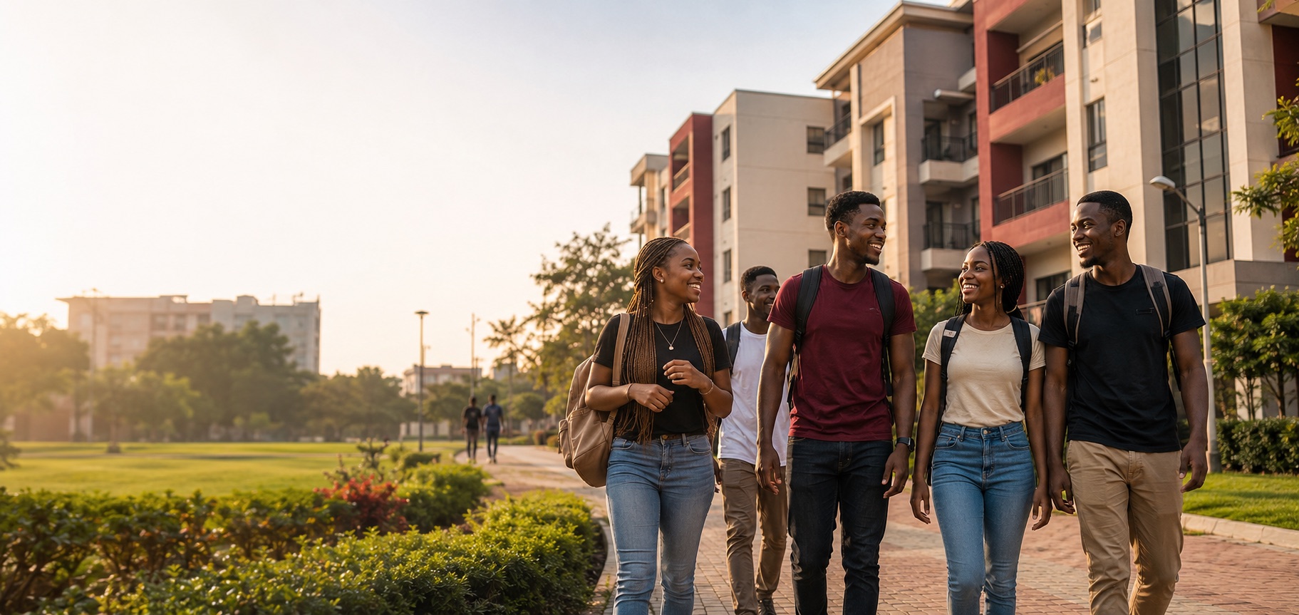 Students on campus
